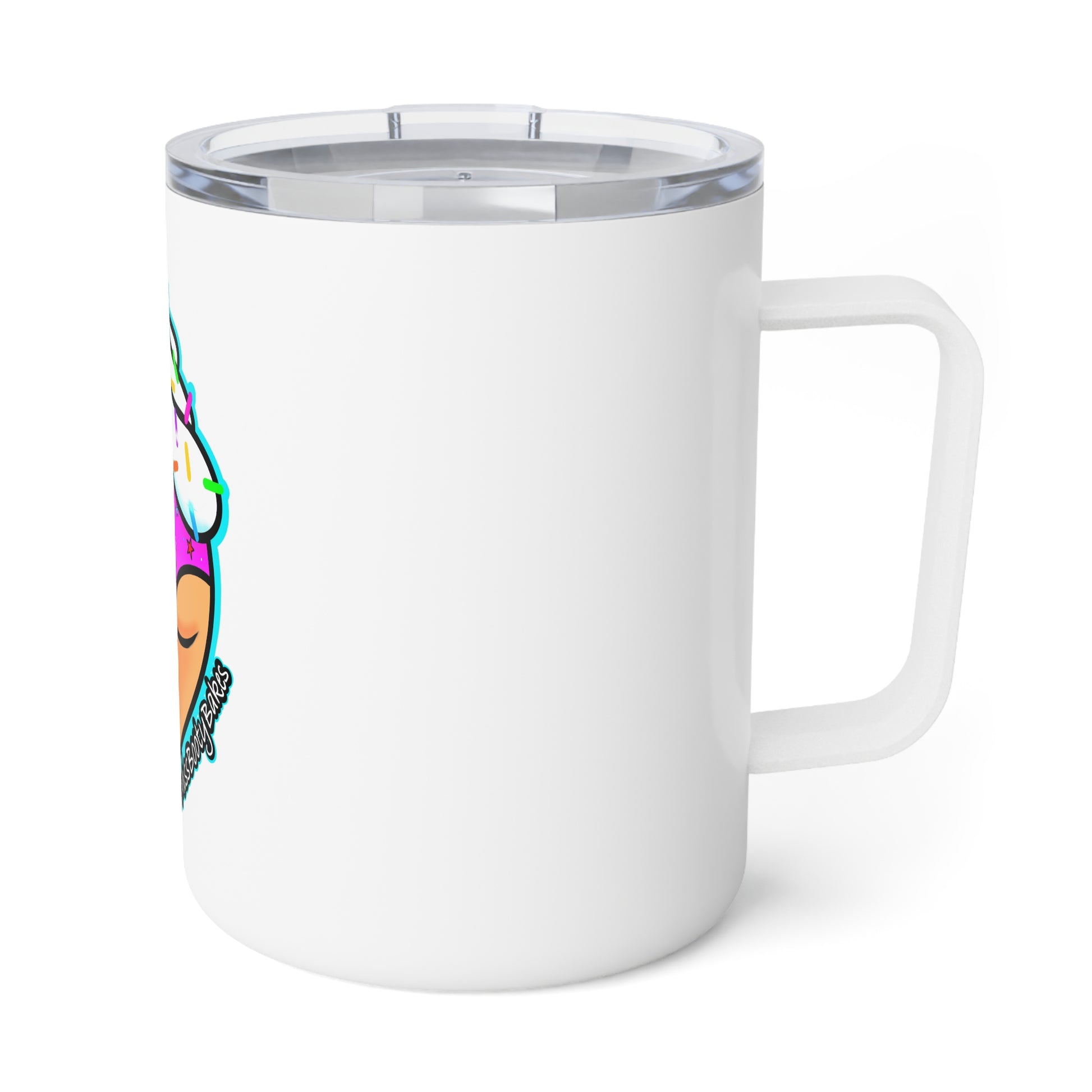 Cute Cupcake Insulated Coffee Mug, 10oz - Perfect for Coffee Lovers, Gift for Birthdays, Fun Kitchen Decor, Travel Mug, Cute Gift