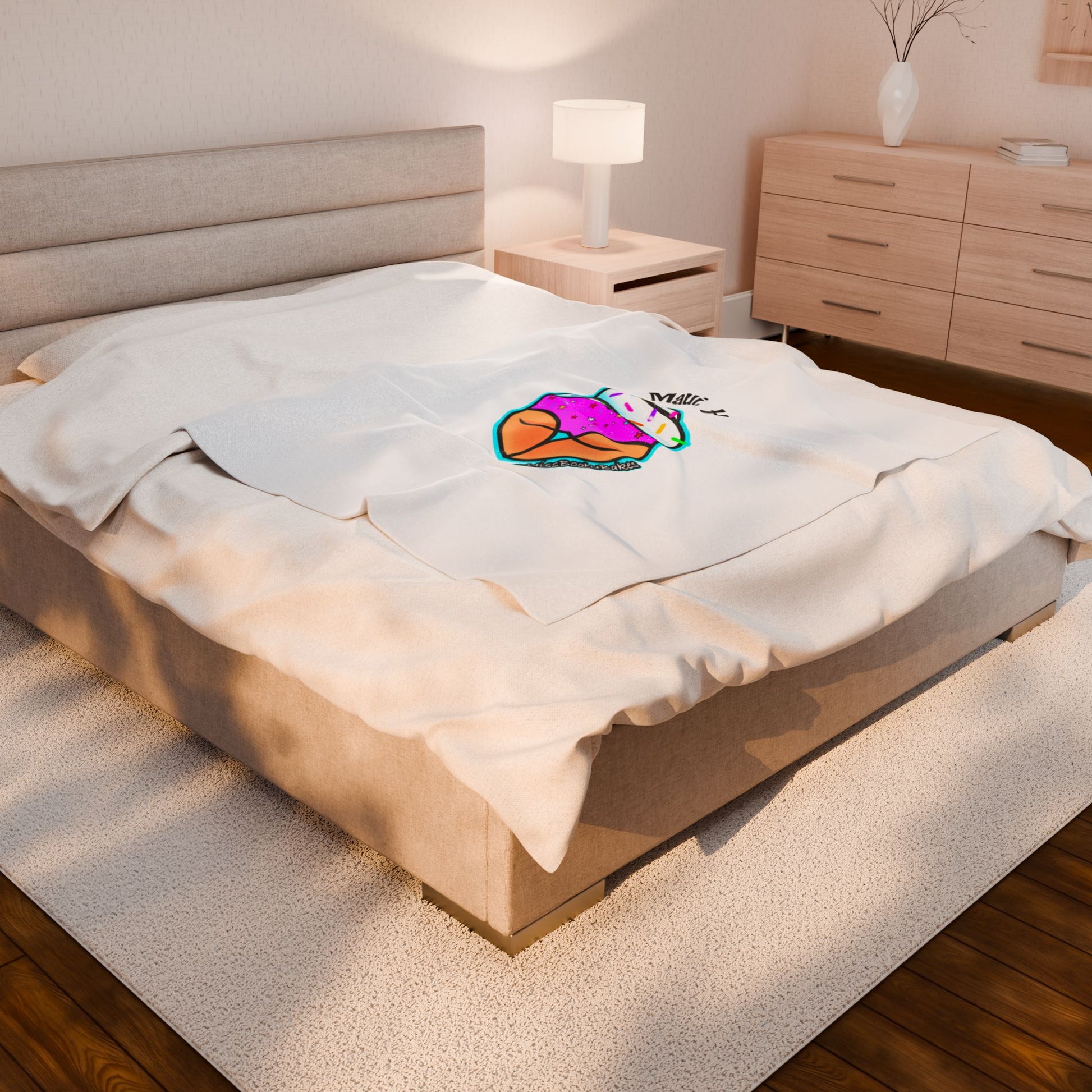 Colorful Ice Cream Heart Plush Blanket, Cozy Throw for Summer, Maui Souvenir Gift, Soft Bed Blanket, Home Decor