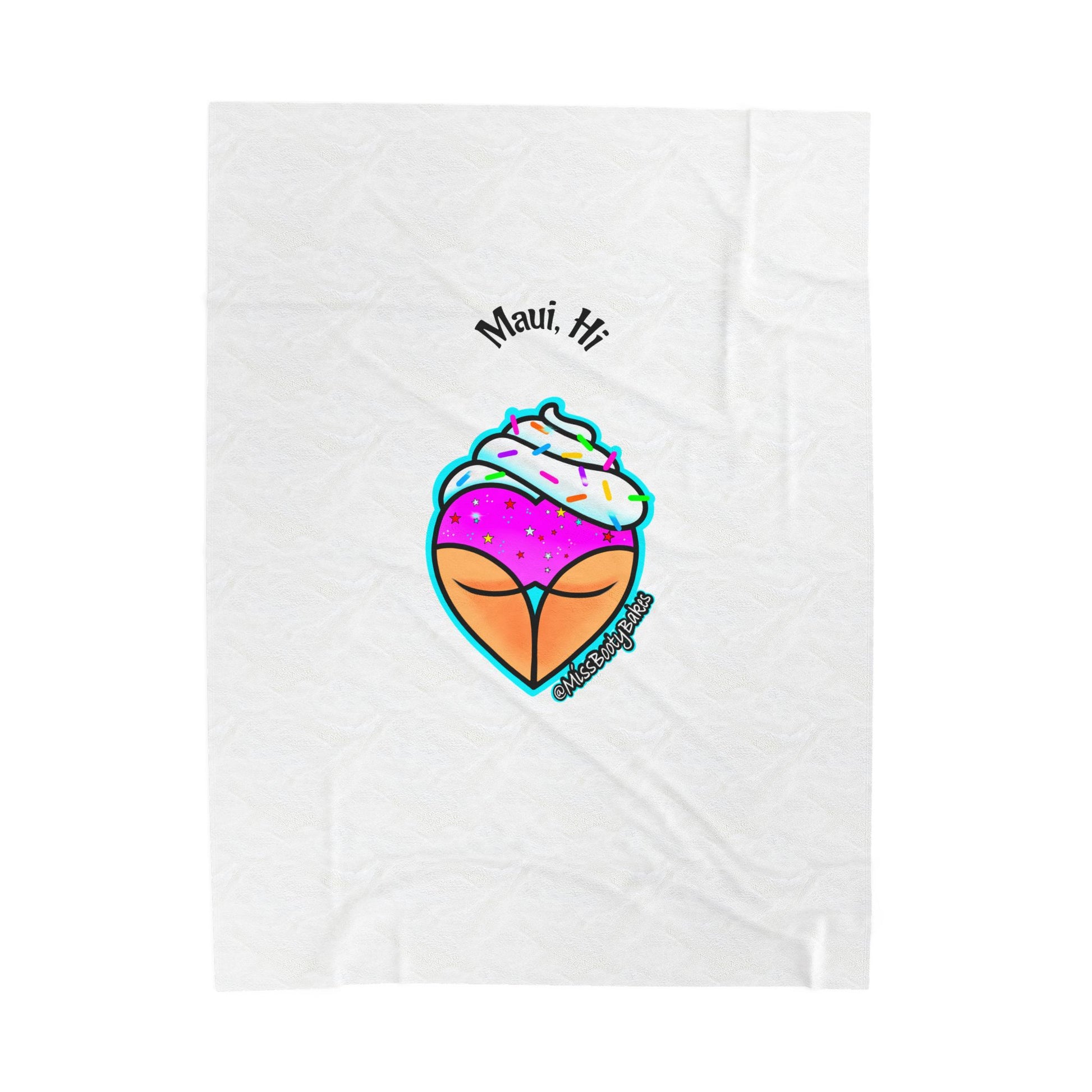 Colorful Ice Cream Heart Plush Blanket, Cozy Throw for Summer, Maui Souvenir Gift, Soft Bed Blanket, Home Decor