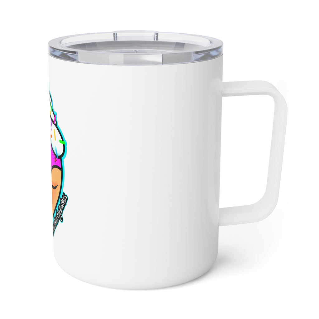 Cute Cupcake Insulated Coffee Mug, 10oz - Perfect for Coffee Lovers, Gift for Birthdays, Fun Kitchen Decor, Travel Mug, Cute Gift
